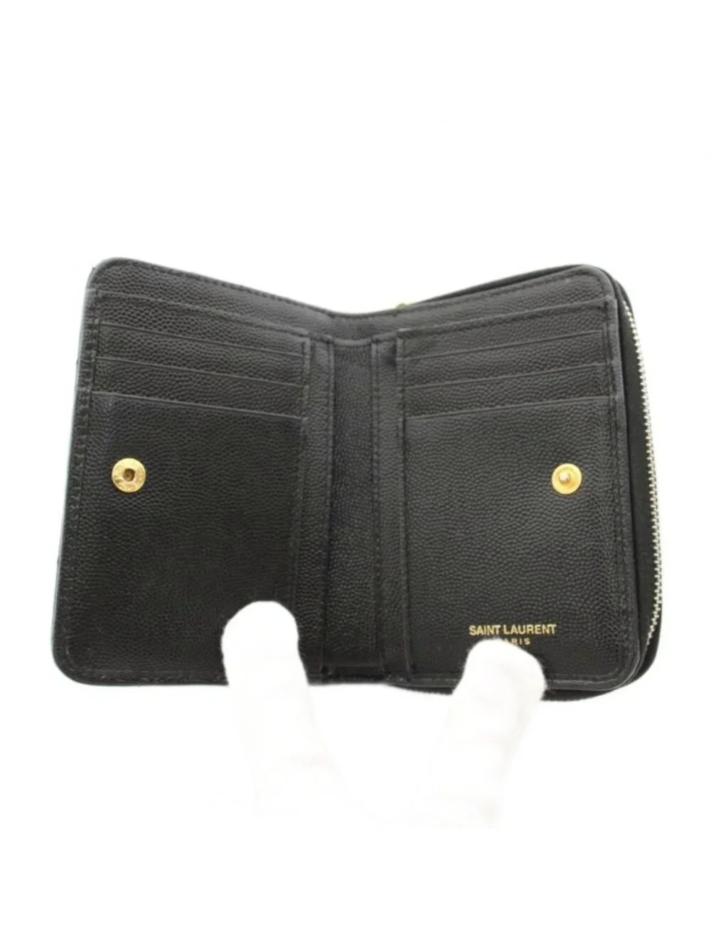 Saint Laurent Paris Matelasse Compact Zip Around Wallet Bifold Coin Purse - Picture 6 of 9